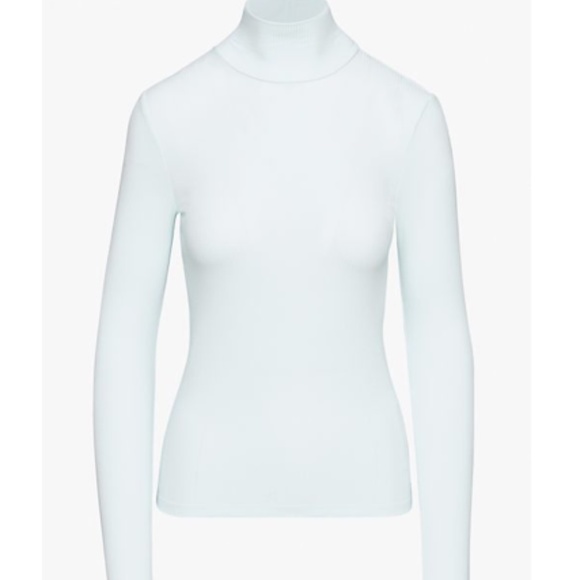 light blue turtleneck top - Picture 1 of 5
